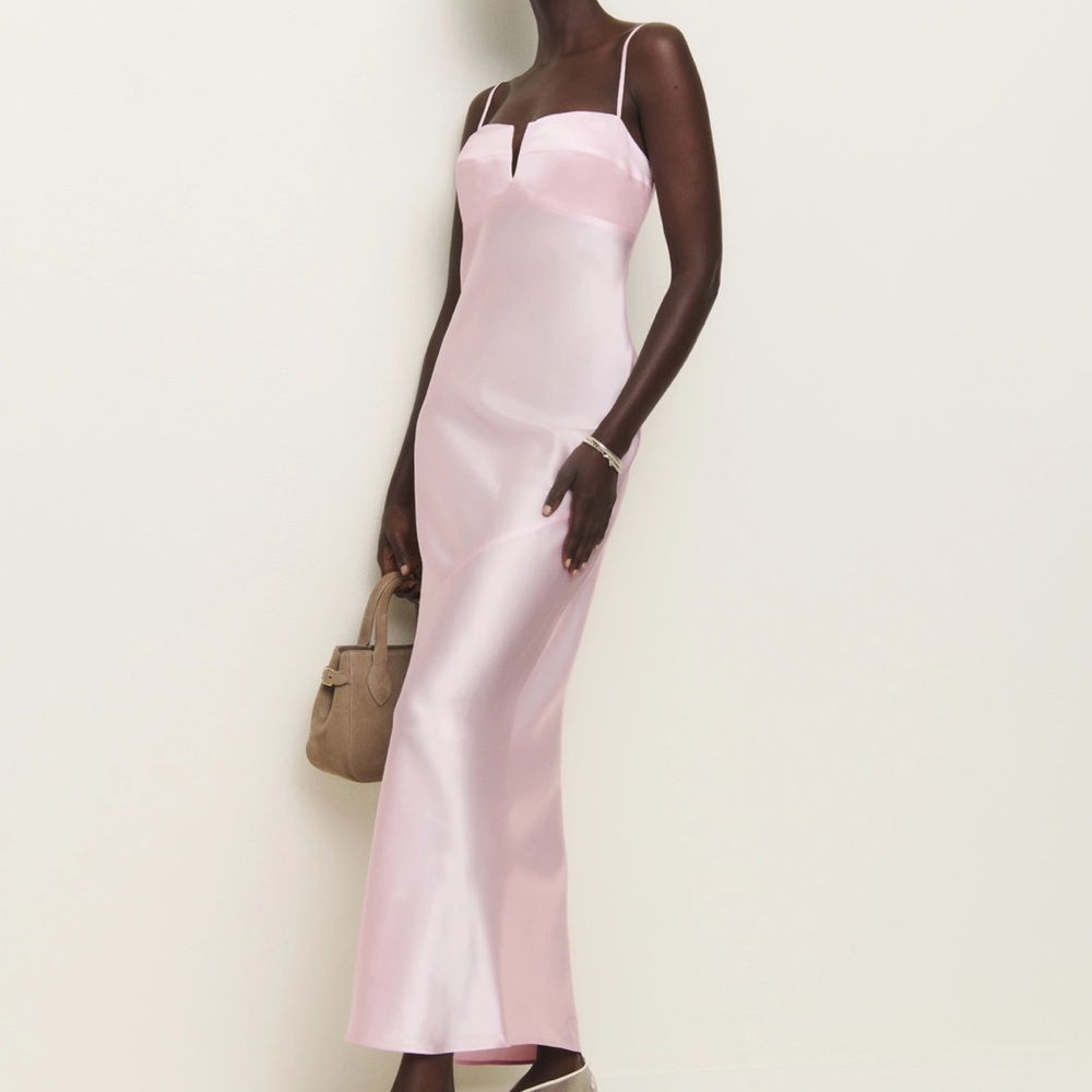 Reformation pink silk dress